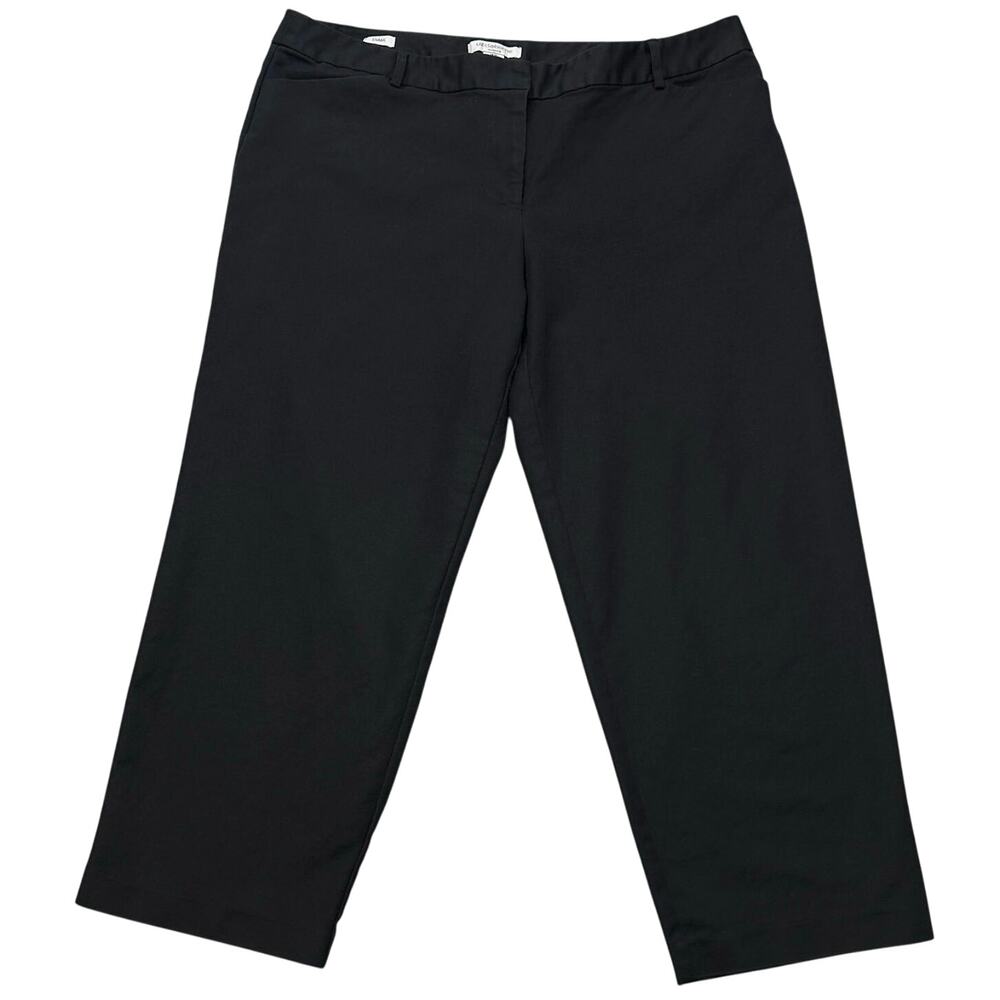 Liz Claiborne Pants WMNS 16W Emma Crop High Rise Black Stretch Straight Zip Fly